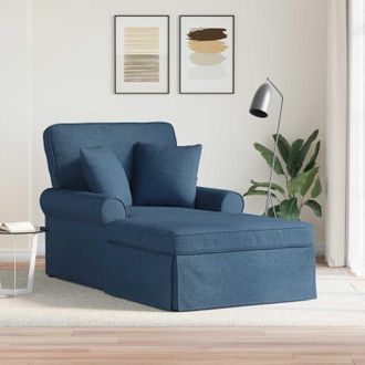 vidaXL Chaise Lounge Con Falda 3 Uds. Azul Tela 91 X 157 X 91 Cm Vidaxl