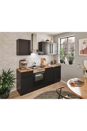 MID.YOU Mid.you Küchenleerblock, Schwarz, Kunststoff, 1 Schubladen, einmalig seitenverkehrt montierbar, nur wie online abgebildet bestellbar, 220 cm