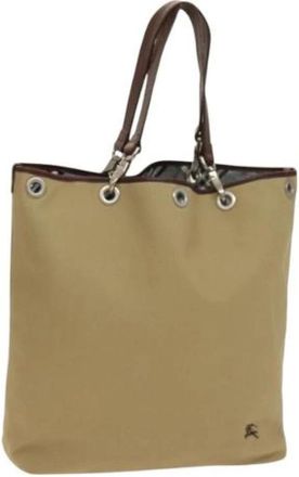 Burberry Tweedehands Canvas handtassen - Dames - Vintage Shopper - Beige - ONE Size - Vintage