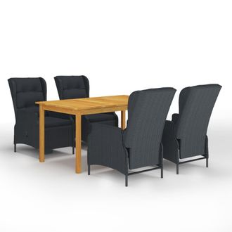 vidaXL Juego De Comedor Para Jard&iacute;n De 5 Piezas Gris Oscuro Vidaxl
