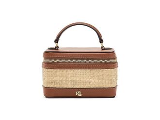 Lauren Ralph Lauren Raffia Small Hallee Crossbody Bag Cross Body Womens Handbags Natural/Lauren Tan