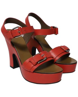Marni Womens Leather Buckle Platform Sandal (Authentic Pre-Loved)