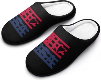 Generic I Love USA Mens Slippers Memory Foam Winter Warm Sandals Slip On House Shoes Size 7-14