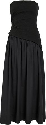 Staud Nia Strapless Stretch-cotton Midi Dress - Black - S (UK8-10 / S)