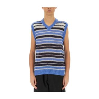 Marni V-neck Knitwear, male, Multicolor, Size: L Sleeveless Tops