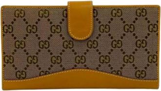 Gucci Pre-owned Wallets, female, Beige, Size: ONE SIZE Pre-owned Canvas Wallet