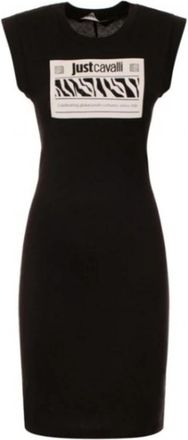 Just Cavalli Kleedjes - Dames - Korte kleedjes - Zwart - XS - Katoen - Kleedjes