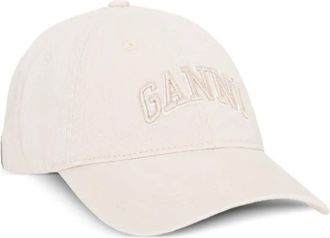 Ganni Cappello con logo - Bianco