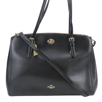 Coach Black Leather Tote Bag (Pre-Owned)