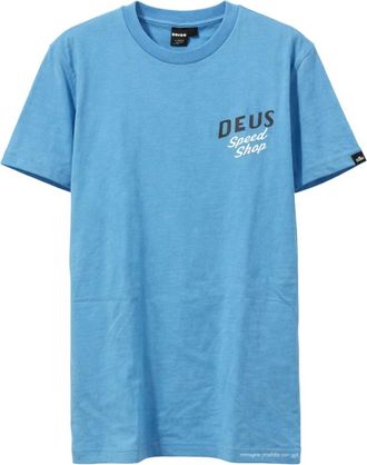 Deus Dogleg T-Shirt - Heren - T-shirts - Blauw - L - Katoen - Tops
