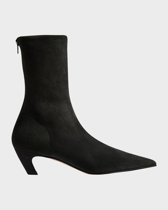 Khaite 40mm Arizona Leather Ankle Boots