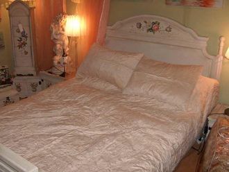 OEM Juego De Colcha Y Funda De Almohada De Terciopelo Con Bordado Floral, Color Crema