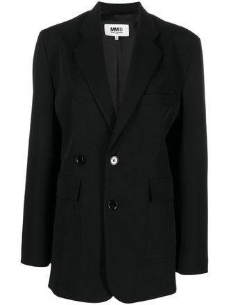 Maison Margiela single-breasted blazer - women - Polyester/Spandex/Elastane/Viscose/Viscose - 36 - Black