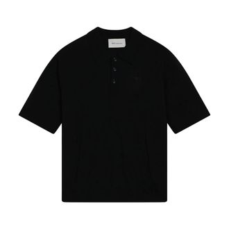 Ami Polo Shirts, male, Black, Size: XL Short Sleeves Polo