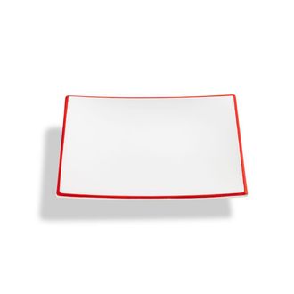 Gmundner Keramik Gmundner Keramik - Gmundner Cer&aacute;mica Borde Rojo Rub&iacute;, Plato De Postre Trend (20x20cm)