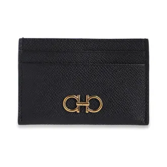 Ferragamo Wallets & Cardholders, female, Black, Size: ONE SIZE Gancini Card Case