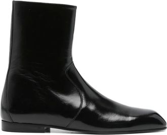 Khaite Colt leren enkellaarzen met rits - Zwart