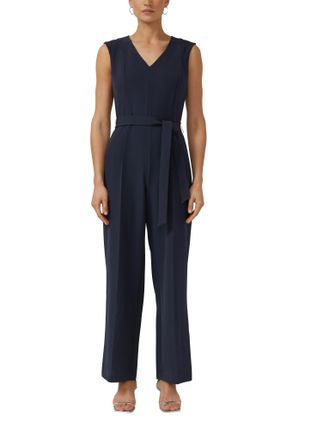 s.Oliver Black Label Overall S.OLIVER BLACK LABEL, Damen, Gr. 36, N-Gr, navy, Web, Obermaterial: 93% Polyester, 7% Elasthan, unifarben, figurbetont normal, Overalls Overal