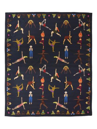 Amap&ocirc; pattern scarf - women - Polyester - One Size - Blue