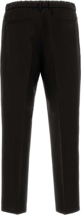 Jil Sander Mens Dark Brown Wool Pant 201 Exterior: Virgin Mohair Pantaloni Trousers
