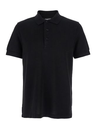 Tom Ford Black Polo Shirt With Classic Collar In Cotton Blend Man