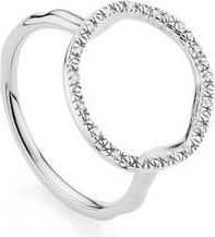 Monica Vinader Riva Circle Diamond Ring in Silver/Diamond at Nordstrom Rack, Size 5.5
