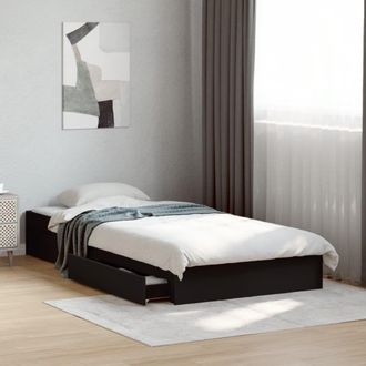 Berkfield Home Bed Frame with Drawers without Mattress Black 75x190 cm Small Single