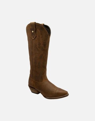 Ravel Womens Dolly Womens Knee High Cowboy Style Boots - Brown - Size: 6