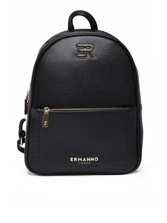 Ermanno Scervino Textured Synthetic Backpack with Gold-Tone Hardware