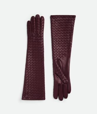 Bottega Veneta Intrecciato Leather Midi Gloves - Bottega Veneta