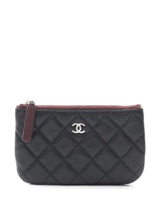 Chanel 2021-2025 CC Caviar gewatteerde portemonnee - Zwart