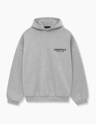 Fear of God Womens Fear of God Essentials Fleece Hoodie Light Heather Grey - Size: 18/16