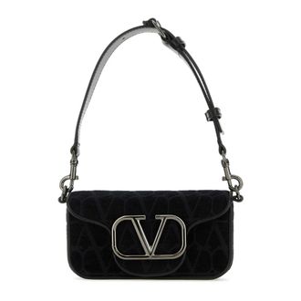 Valentino Garavani Shoulder Bags, male, Black, Size: ONE SIZE Mini Loc&ograve; Toile Iconographe Shoulder Bag