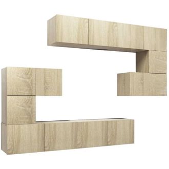 vidaXL Vidaxl - Set De Muebles Para Tv 8 Pzas Madera Contrachapada Roble Sonoma