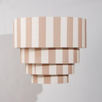 Maisons du monde L&aacute;mpara de techo de poli&eacute;ster reciclado a rayas beiges y marrones