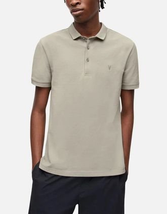 AllSaints Allsaints Mens All Saints Reform Mens Polo Shirt Summer Pique Polo Casual Solid Polo T Shirts - Cream - Size: 44