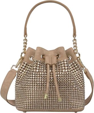 Alma En Pena Rhinestone bucket tas - Dames - Schoudertassen - Beige - ONE Size - Tassen