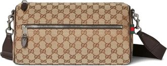 Gucci Kleine cilindervormige schoudertas met logo-patroon - Beige