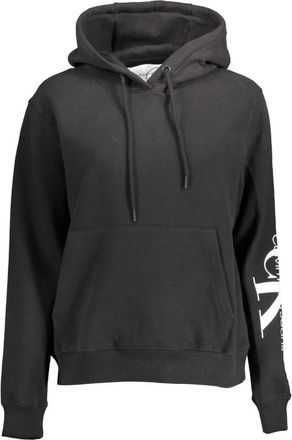 Calvin Klein Zwarte hoodie met print en logo - Dames - Hoodies - Zwart - L - Hoodies & sweatvesten