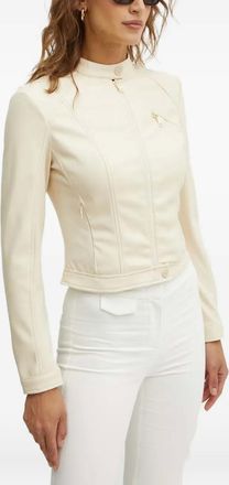 Guess Co zip-up chest-pocket jacket - women - Polyurethane - S - Neutrals