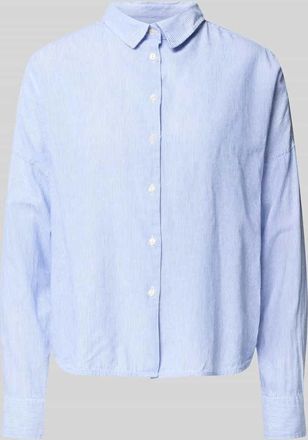 0039 Italy 0039 Italy Regular Fit Bluse aus Leinen-Baumwoll-Mix Modell LUCY in Hellblau, Gr&ouml;&szlig;e XXL