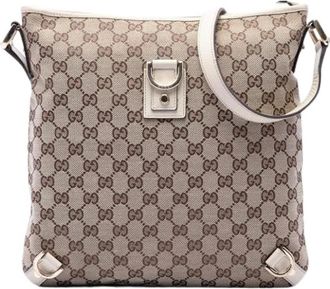 Gucci Pre-owned Abbey Crossbody Bag - Dames - Vintage Schoudertas - Beige - ONE Size - Leer - Vintage
