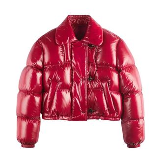 Fay Down Jackets, female, Red, Size: S 3-Hook Cropped Down Jacket