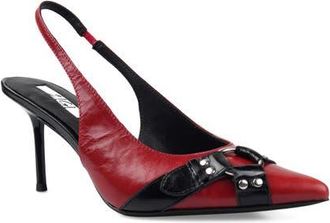 Zigi Soho Buena Slingback Pointed Toe Pump in Red Leather at Nordstrom, Size 10