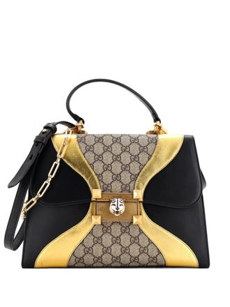 Gucci Osiride Top Handle Bag GG Coated Canvas and Leather Medium satchel - Zwart