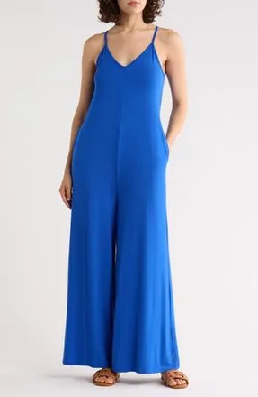 West K V-Neck Strappy Jumpsuit in Royal at Nordstrom Rack, Size X-Large