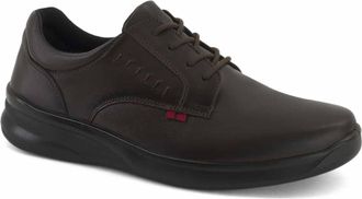 Andrea Mens Leather Oxford Shoes In Dark Brown