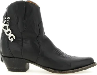 Comme Des Gar&ccedil;ons Black Cowhide Chelsea Womens Boots