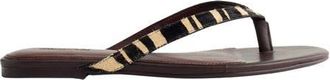 Madewell The Iggy Zebra Print Genuine Calf Halr Thong Sandal in Espresso Bean Multi at Nordstrom, Size 6