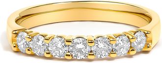 House of Brilliance 14K Gold 1/2 Cttw Diamond 7 Stone Band Ring
